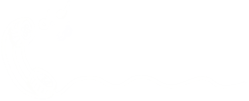 White Logo - Stylised old fashioned phone with notes coming out earpiece and text: One Call Away